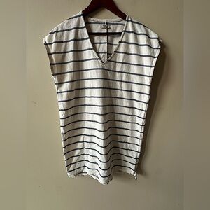 Madewell Knit Mini Cream with Blue Strips  with Cap Sleeve Tunic